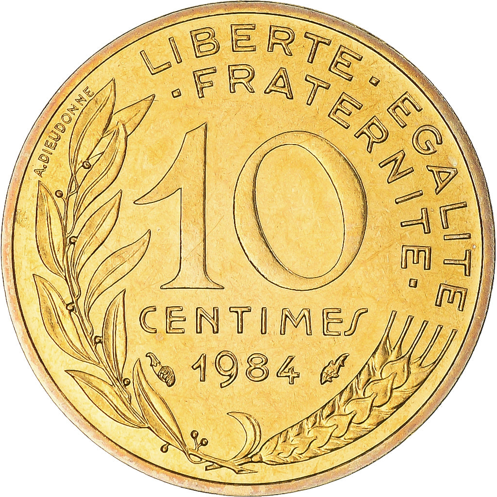 Munten, Frankrijk, Marianne, 10 Centimes, 1984, Paris, série FDC, FDC