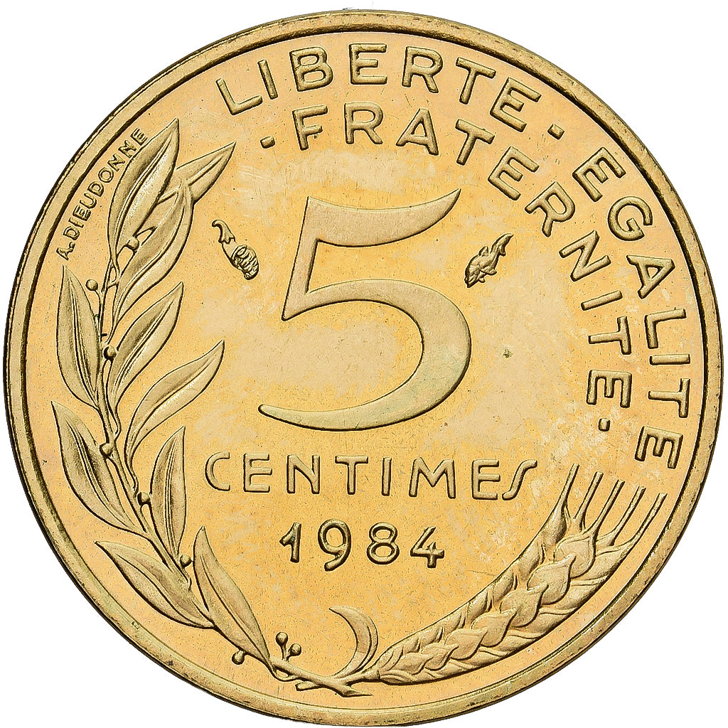 Moneta, Francja, Marianne, 5 Centimes, 1984, Paris, série FDC, MS(65-70)