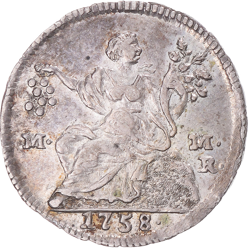 Monnaie, Italie, Kingdom of Naples, Charles III, 1/2 carlino, 1758, Naples
