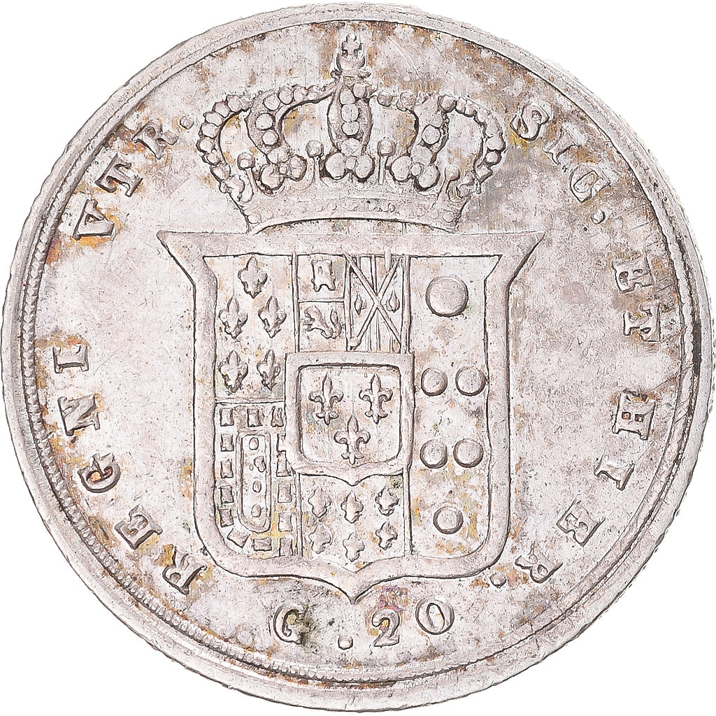 Moneda, Italia, Kingdom of Naples, Ferdinando II, 20 Grana, 1847, Naples, MBC