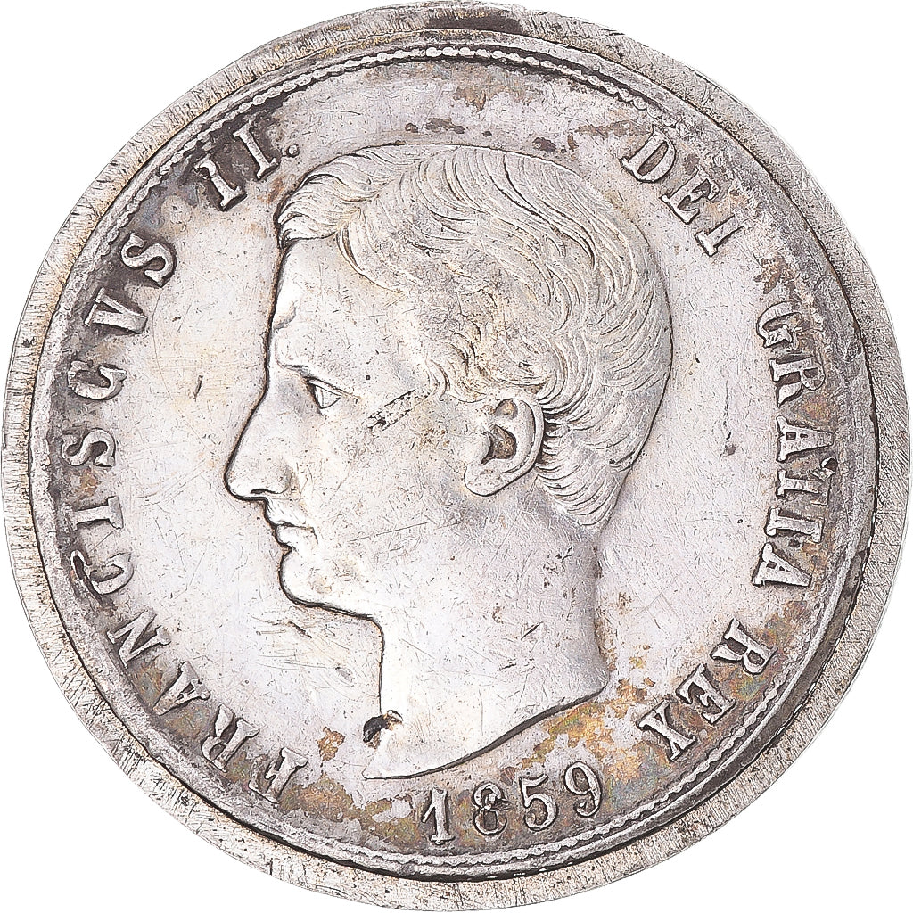 Moeda, Itália, Kingdom of Naples, Francesco II, 20 Grana, 1859, Naples