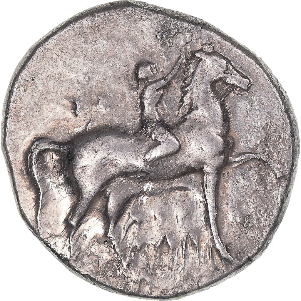 Moneda, Calabria, Nomos, ca. 281-272 BC, Tarentum, MBC+, Plata, HN Italy:657