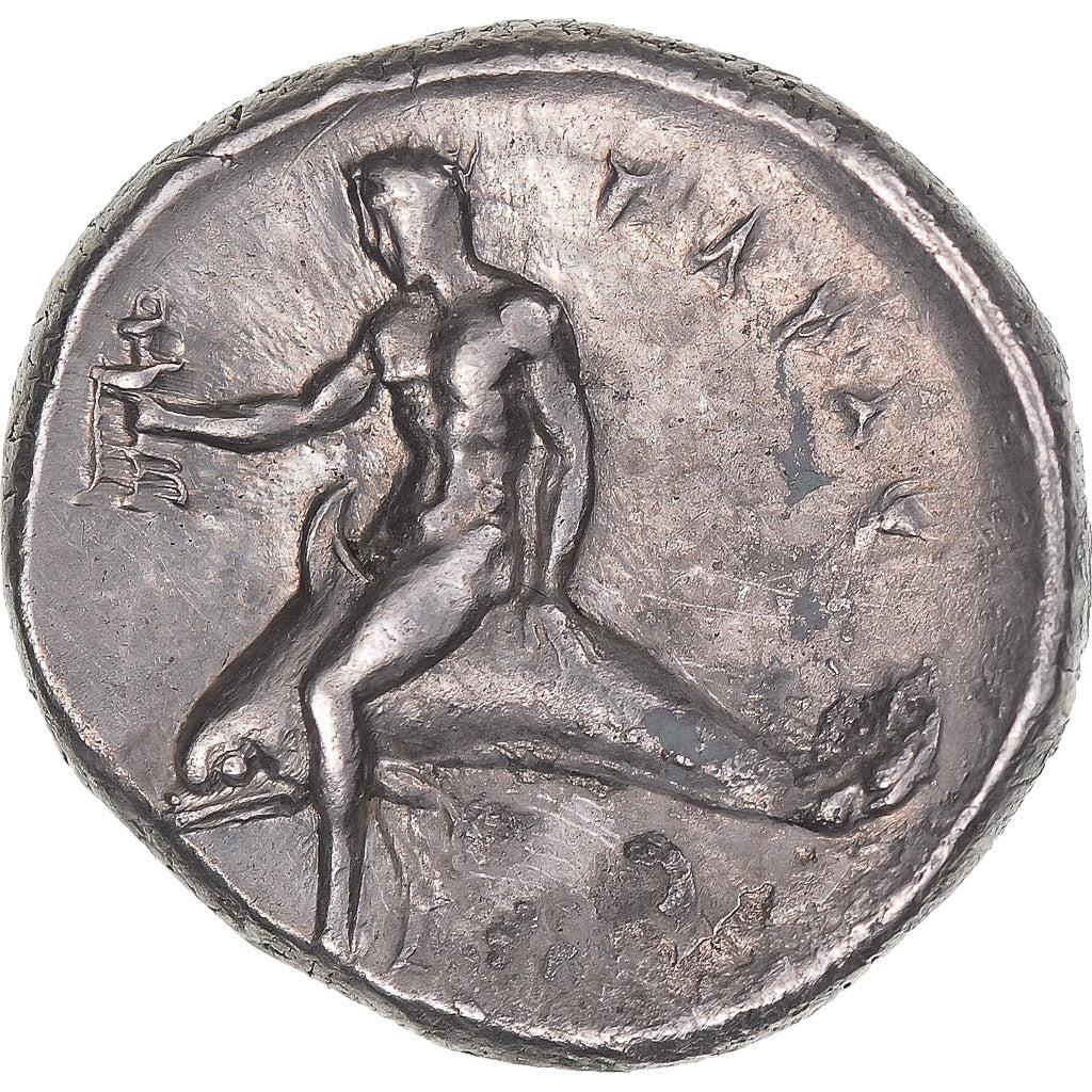 Moneda, Calabria, Nomos, ca. 281-272 BC, Tarentum, MBC+, Plata, HN Italy:657