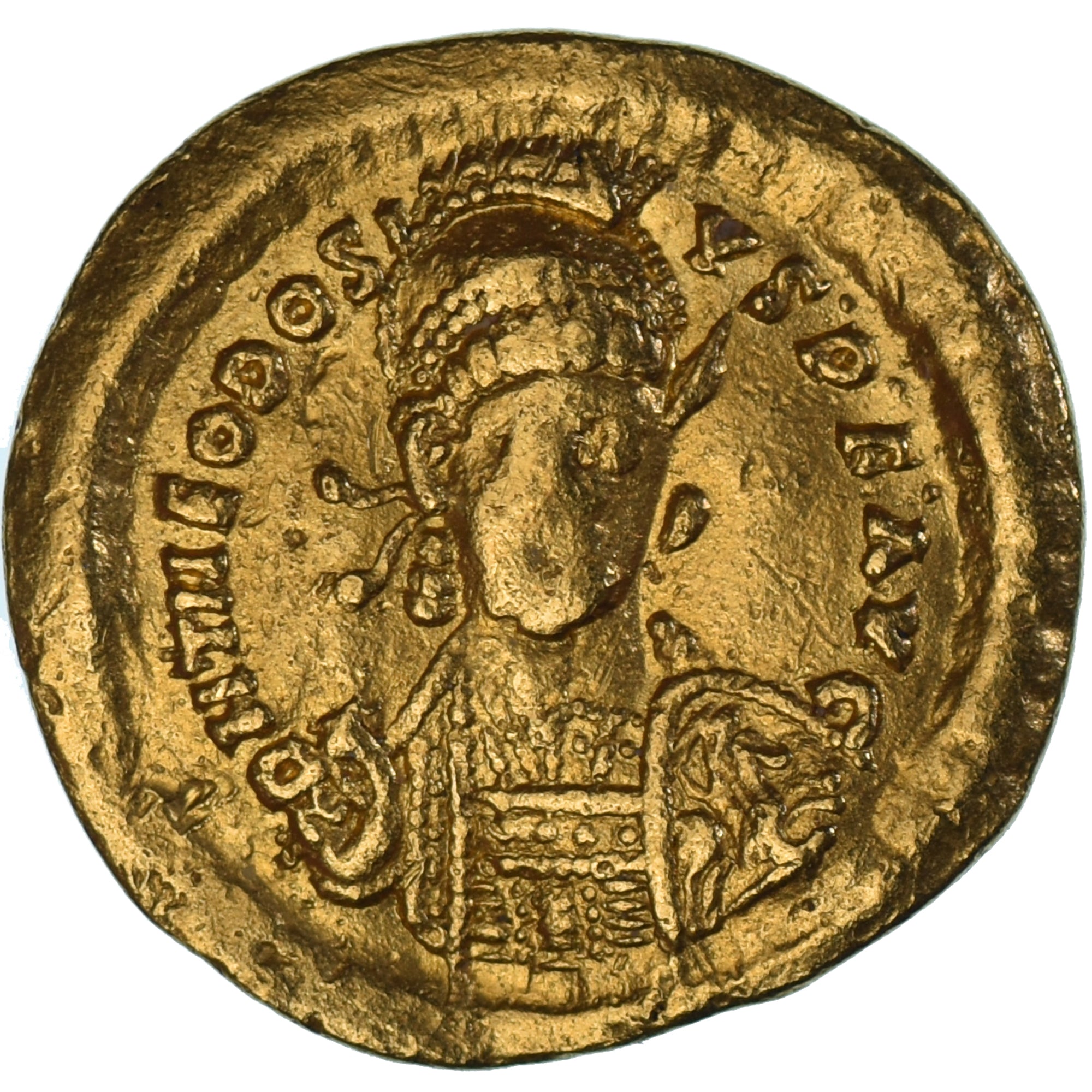 Theodosius II, Solidus, 441-450, Constantinople, Gold, EF(40-45), RIC:314