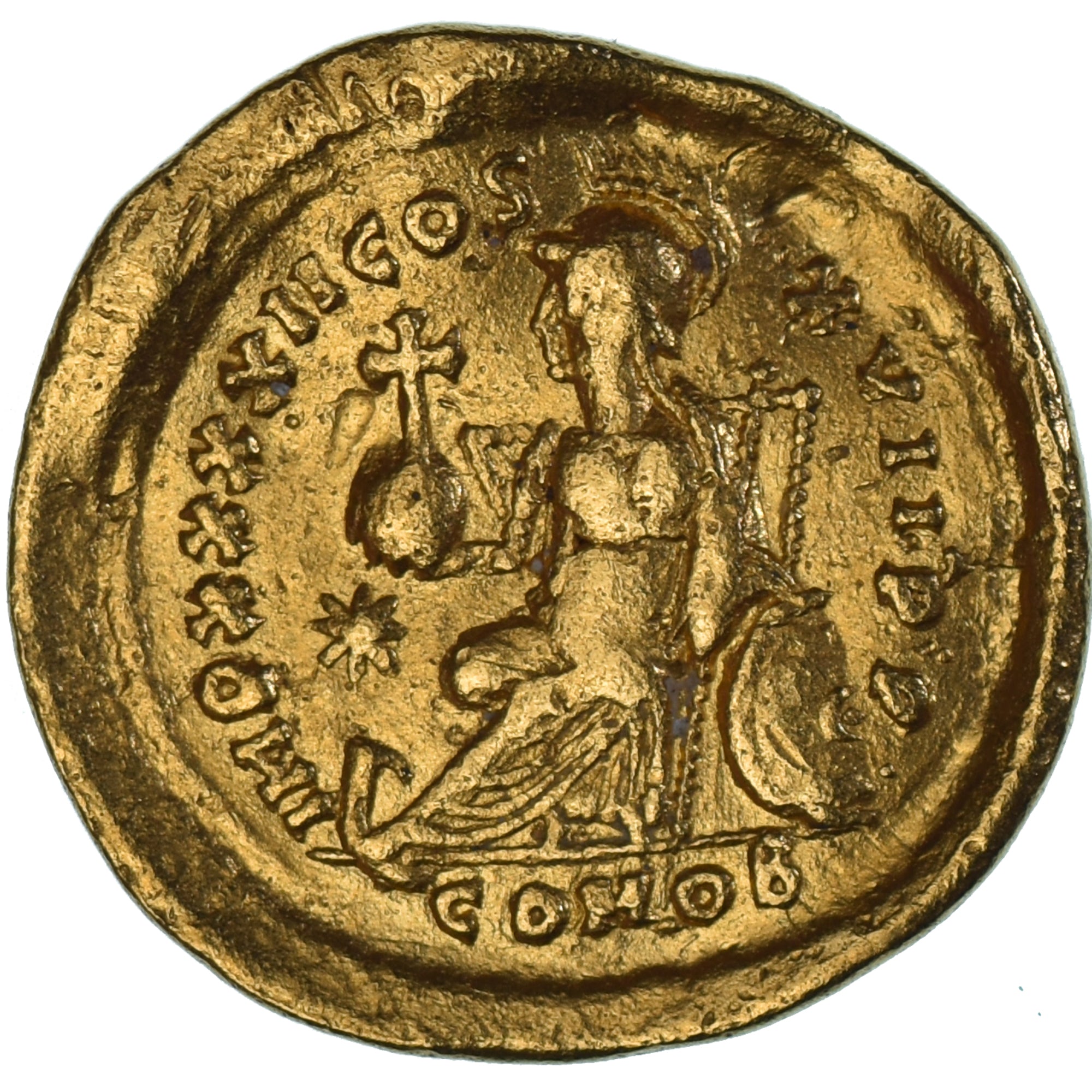 Theodosius II, Solidus, 441-450, Constantinople, Gold, EF(40-45), RIC:314