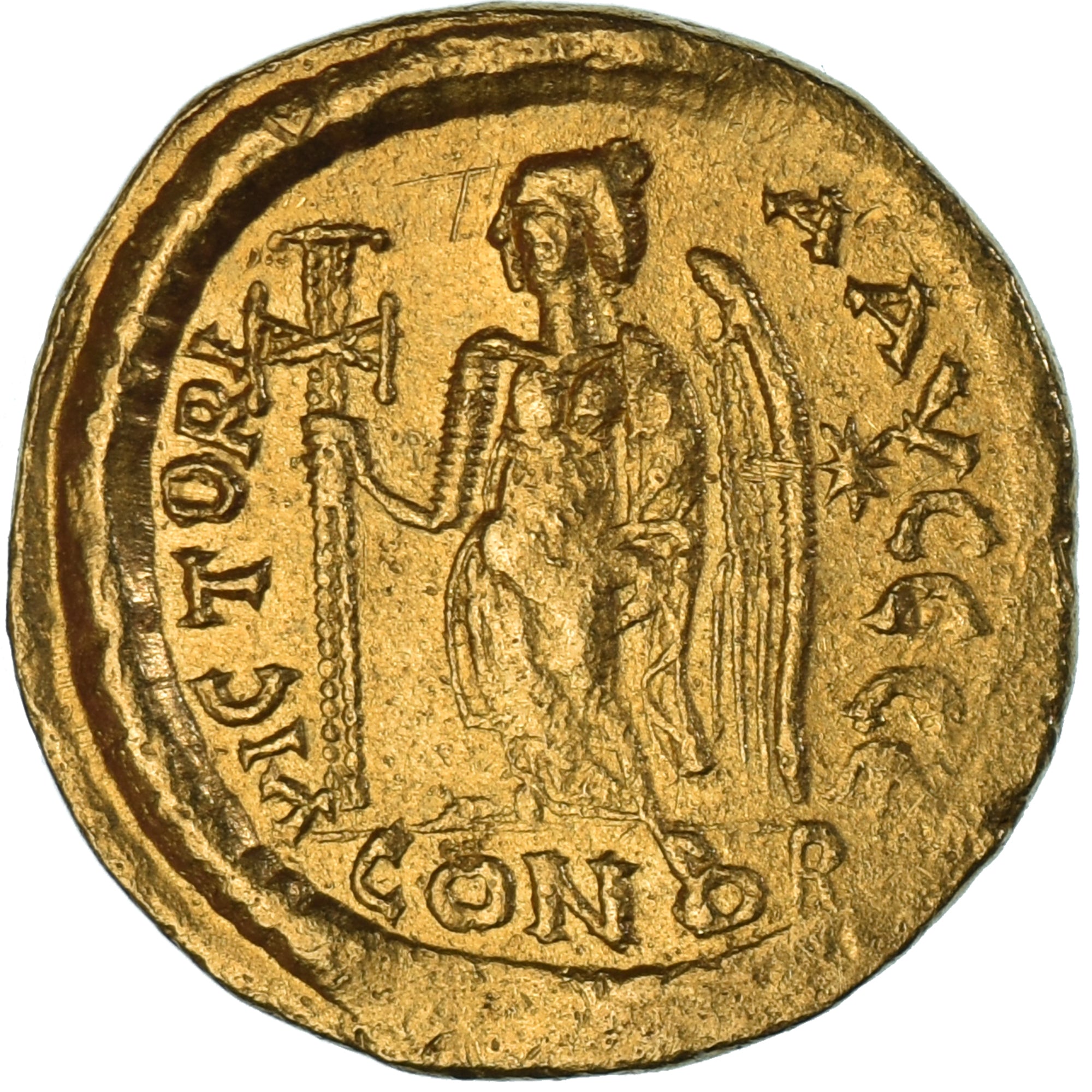 Zeno, Solidus, 476-491, Constantinople, Gold, AU(50-53), RIC:910