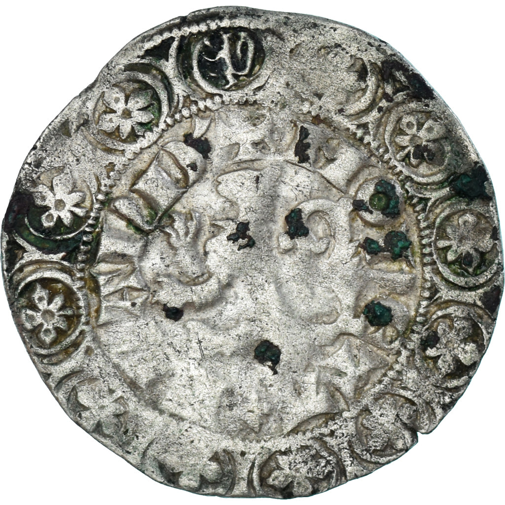 Moneta, Francia, Flanders, Louis II de Mâle, Gros, 1346-1384, MB, Argento