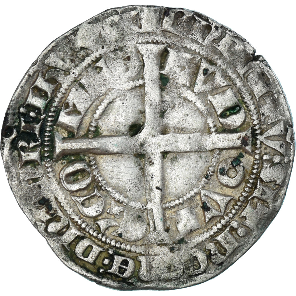 Moneta, Francia, Flanders, Louis II de Mâle, Gros, 1346-1384, MB, Argento