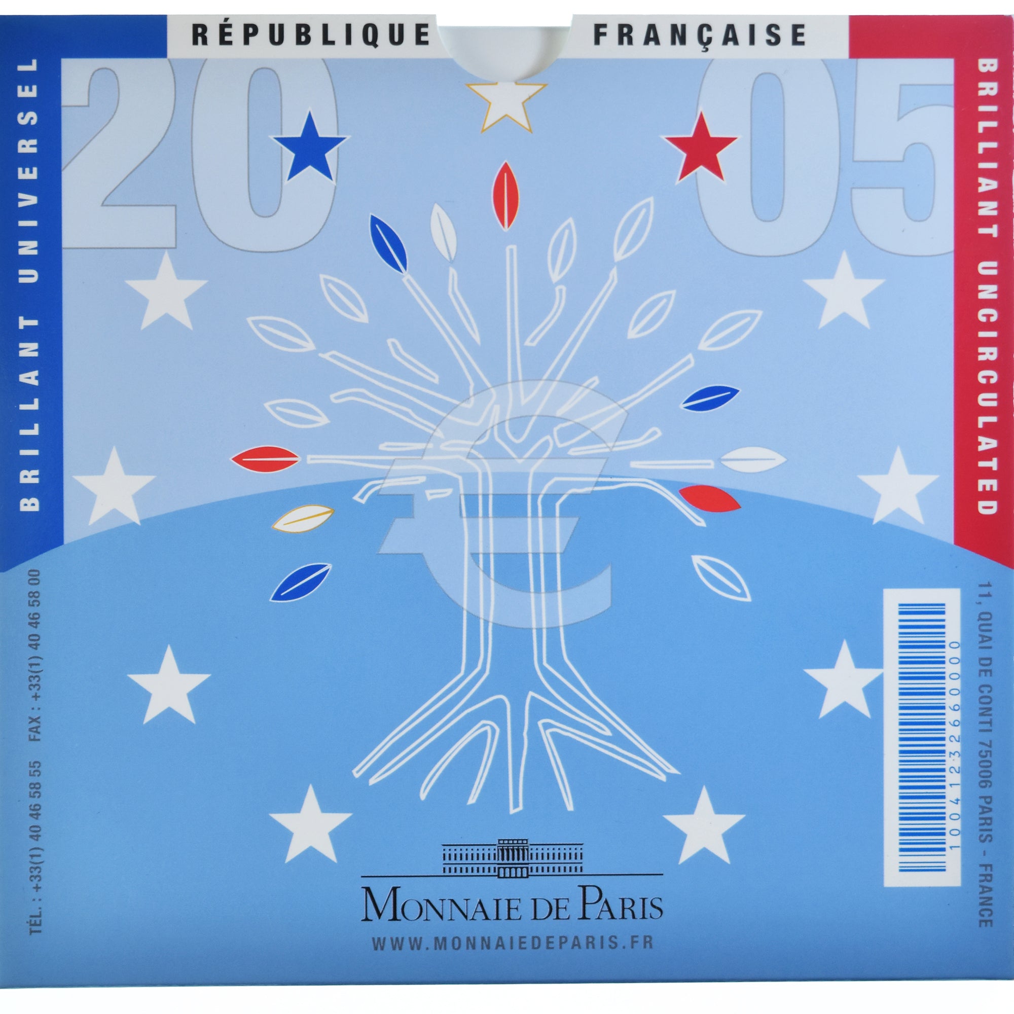 Francia, 1 Cent to 2 Euro, 2005, Monnaie de Paris, BU, FDC, Sin información