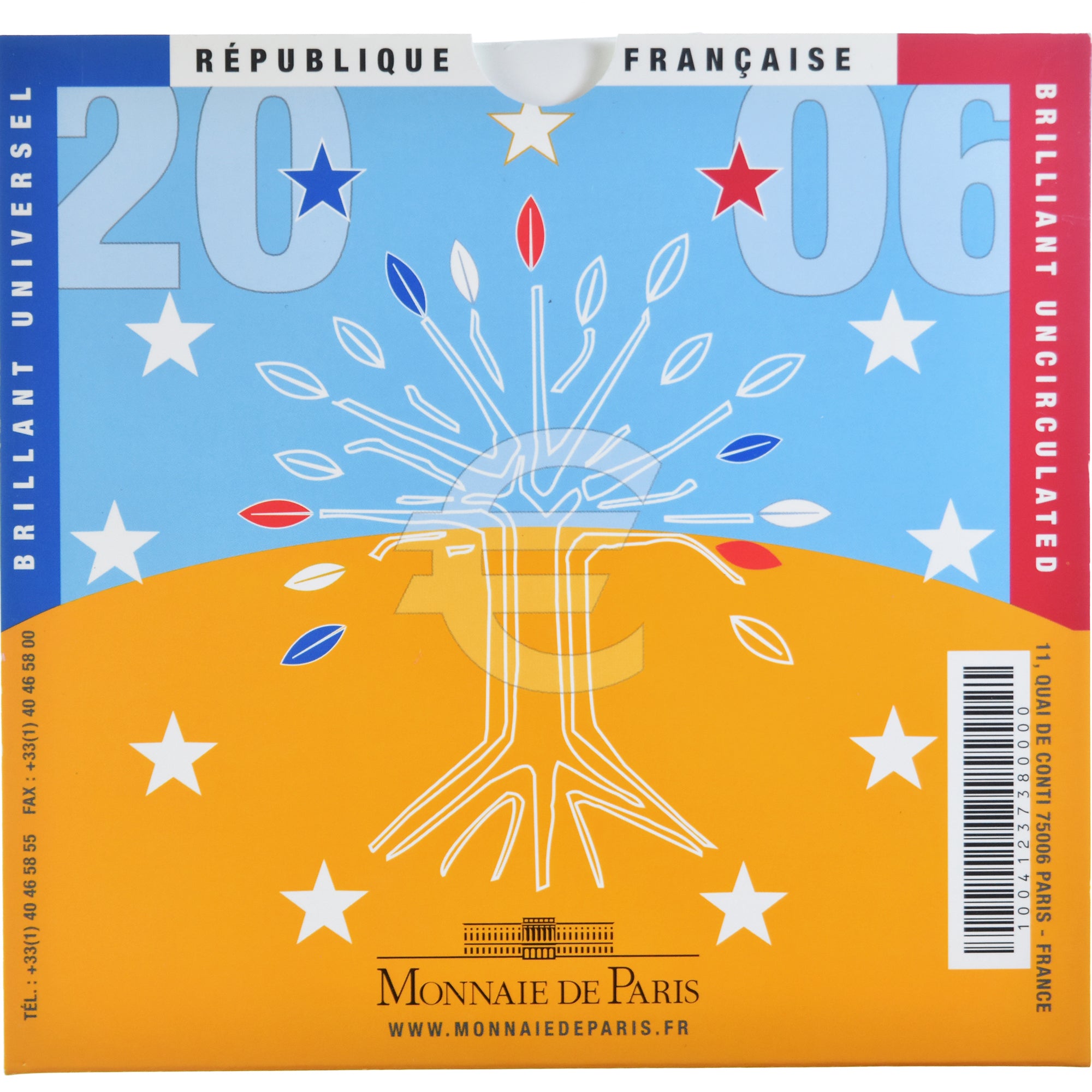 Francja, 1 Cent to 2 Euro, 2006, Monnaie de Paris, BU, MS(65-70), ND