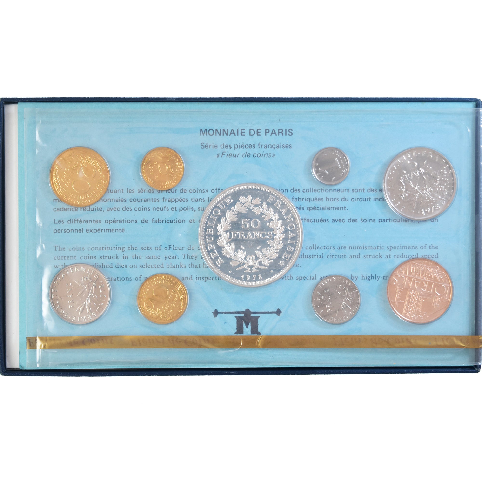 Coin, France, Coffret 1 c. à 50 frs., 1978, Monnaie de Paris, FDC, MS(65-70)