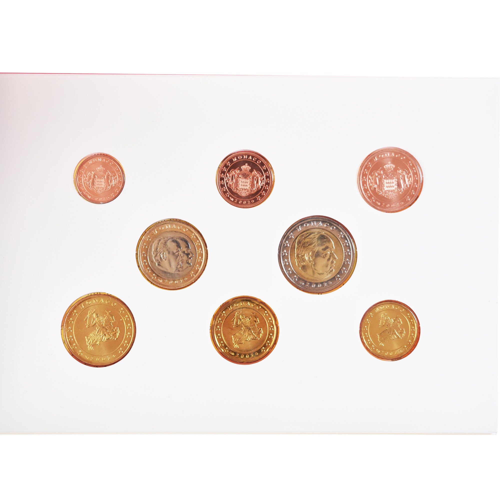 Monaco, 1 Cent to 2 Euro, 2002, Monnaie de Paris, BU, MS(65-70), ND