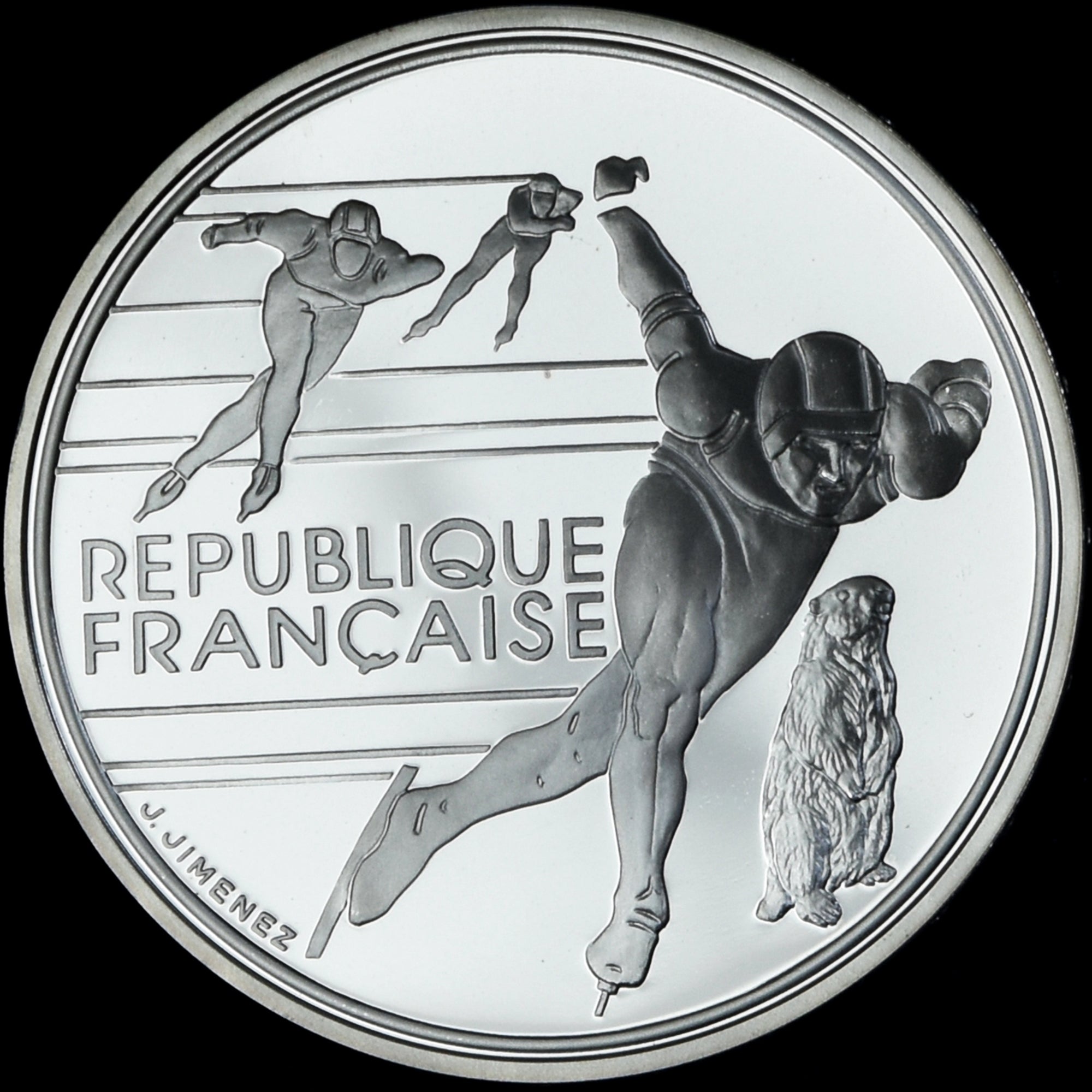 Münze, Frankreich, Albertville - Patinage de vitesse, 100 Francs, 1990, Monnaie
