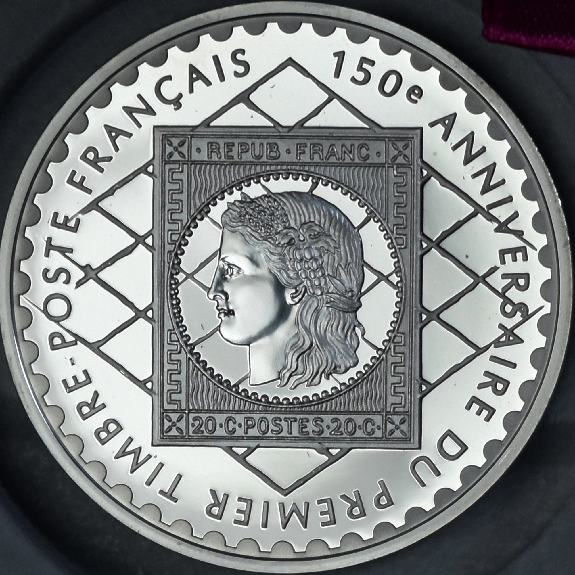 Munten, Frankrijk, Cérès, 1er Timbre Français, 10 Francs, 1999, Paris, BE