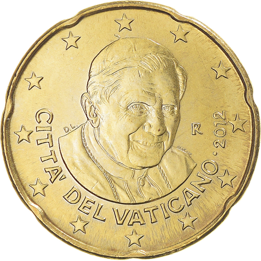 Vatikanstadt, Pape Benoit XVI, 20 Euro Cent, 2012, Rome, UNZ, Messing, KM:386