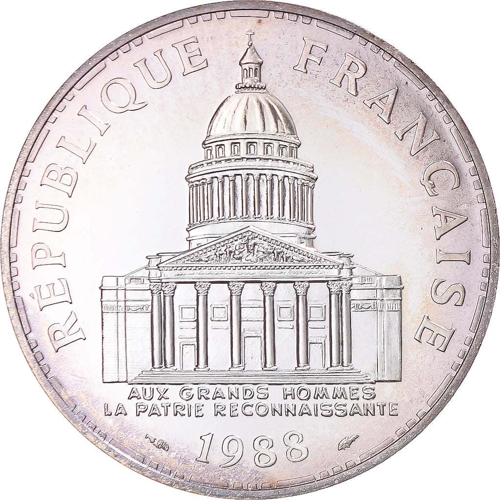 Coin, France, Panthéon, 100 Francs, 1988, Paris, série FDC, MS(65-70), Silver