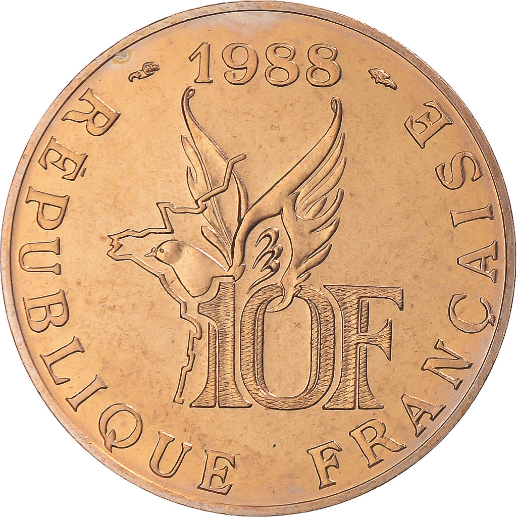 Moneta, Francja, Roland Garros, 10 Francs, 1988, Monnaie de Paris, série FDC
