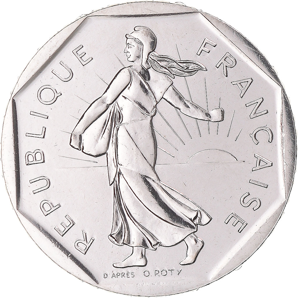 Moneta, Francja, Semeuse, 2 Francs, 1988, Monnaie de Paris, série FDC