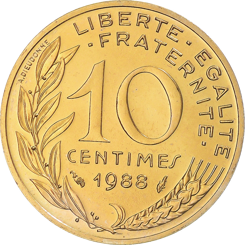 Münze, Frankreich, Marianne, 10 Centimes, 1988, Paris, série FDC, STGL