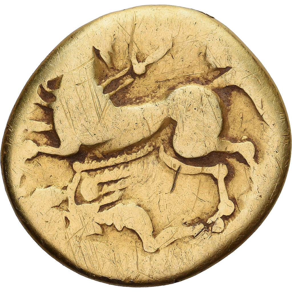 Veneti, 1/4 statère à la petite tête nue, 2nd century BC, Gold, VF(20-25)