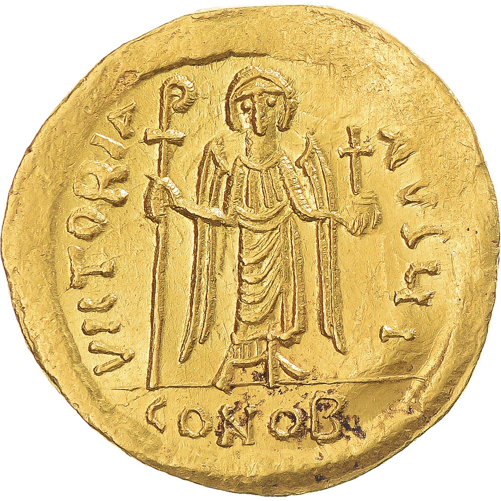 Phocas, Solidus, 606-607, Constantinople, Gold, AU(50-53), Sear:620