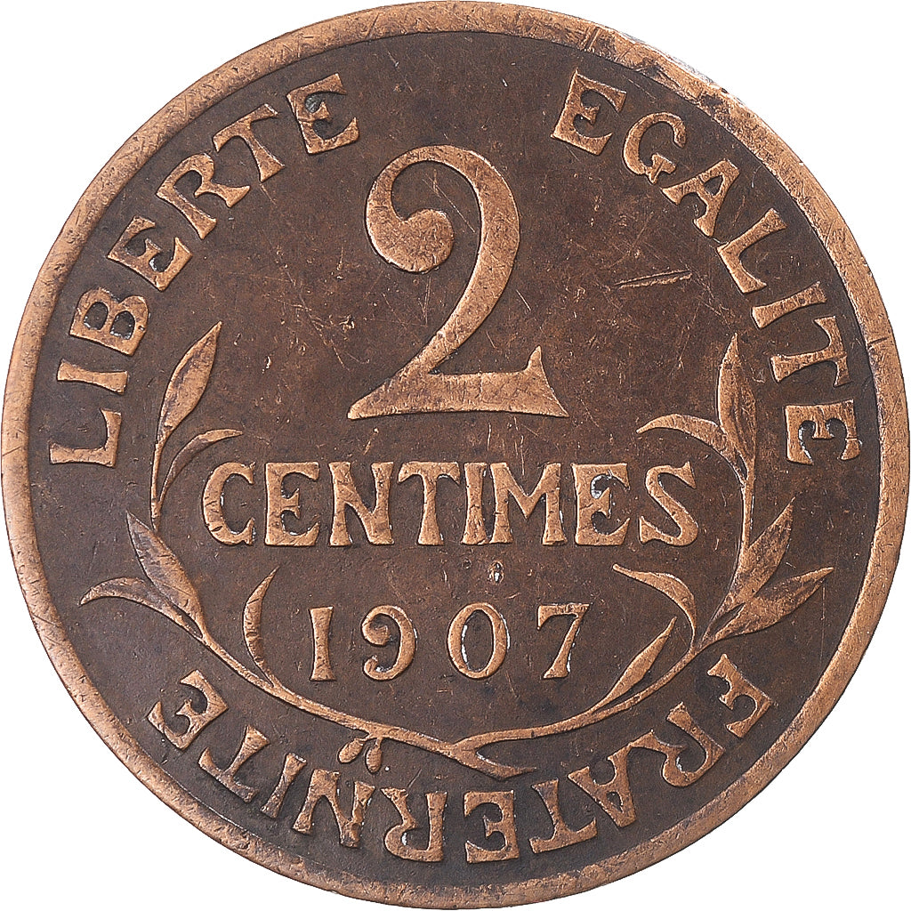 Münze, Frankreich, Dupuis, 2 Centimes, 1907, Paris, SS, Bronze, KM:841