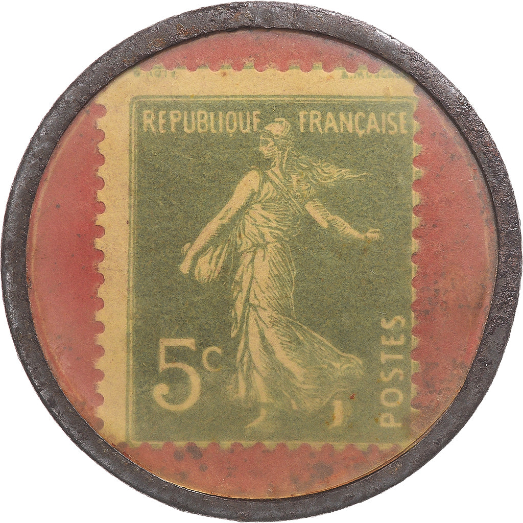 Münze, Frankreich, Chocolat-François, Bordeaux, timbre-monnaie 5 centimes, S+