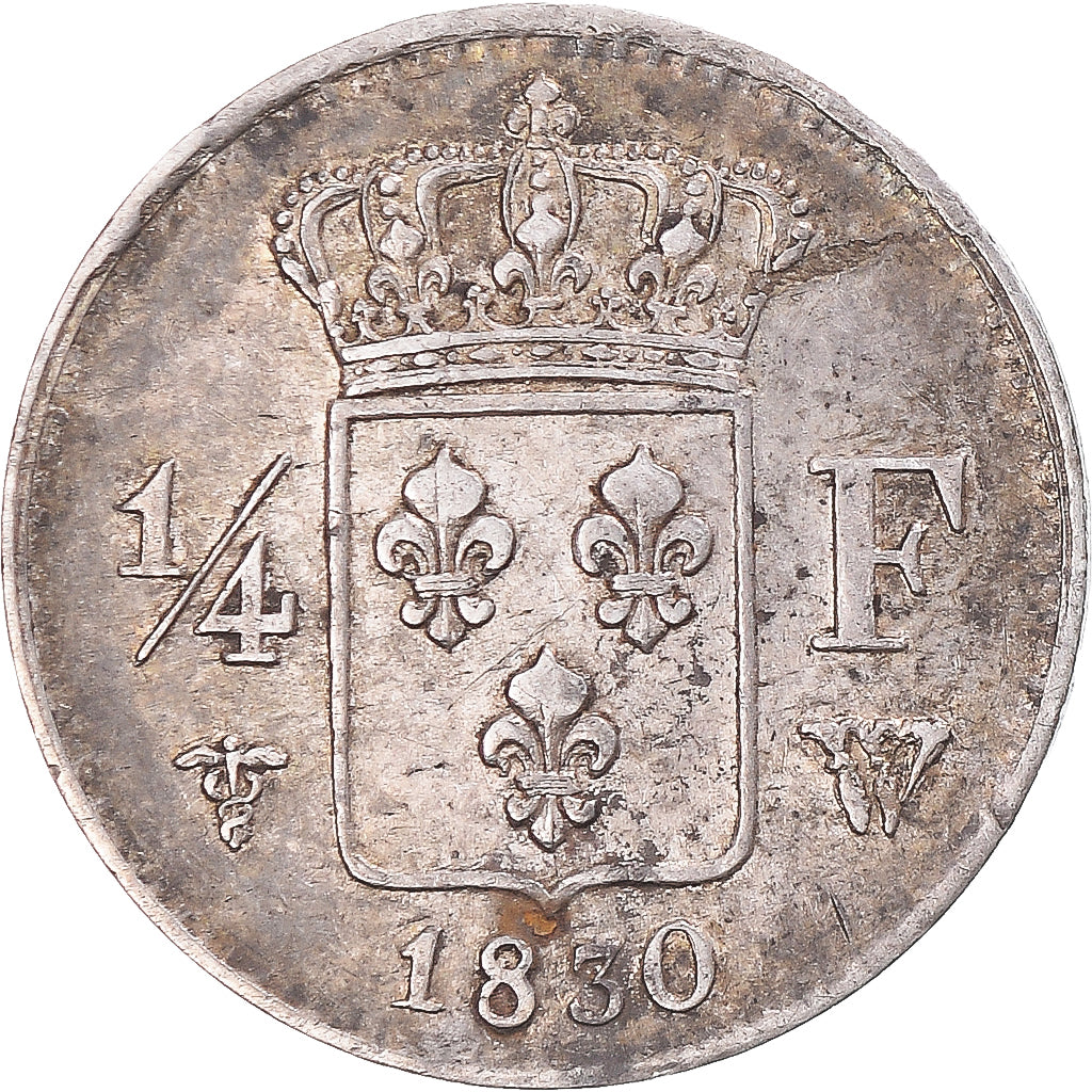 Coin, France, Charles X, 1/4 Franc, 1830, Lille, EF(40-45), Silver, KM:722.12