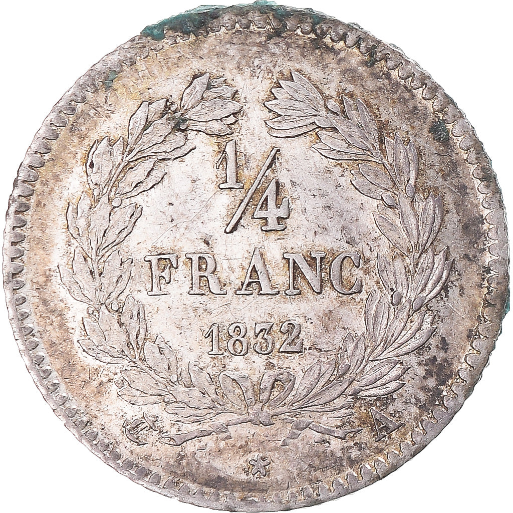 Coin, France, Louis-Philippe I, 1/4 Franc, 1832/1, Paris, AU(55-58), Silver