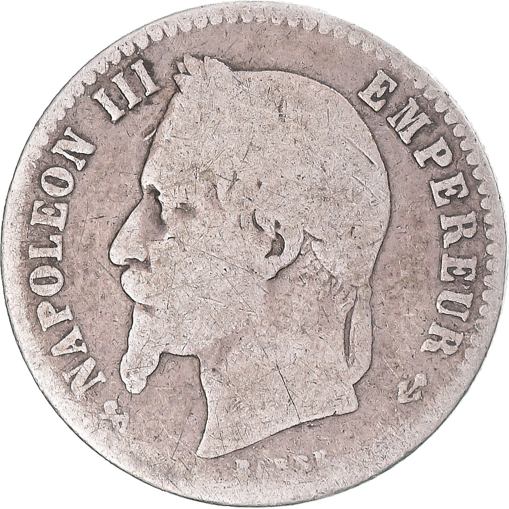 Moneta, Francja, Napoleon III, 50 Centimes, 1864, Bordeaux, VF(30-35), Srebro