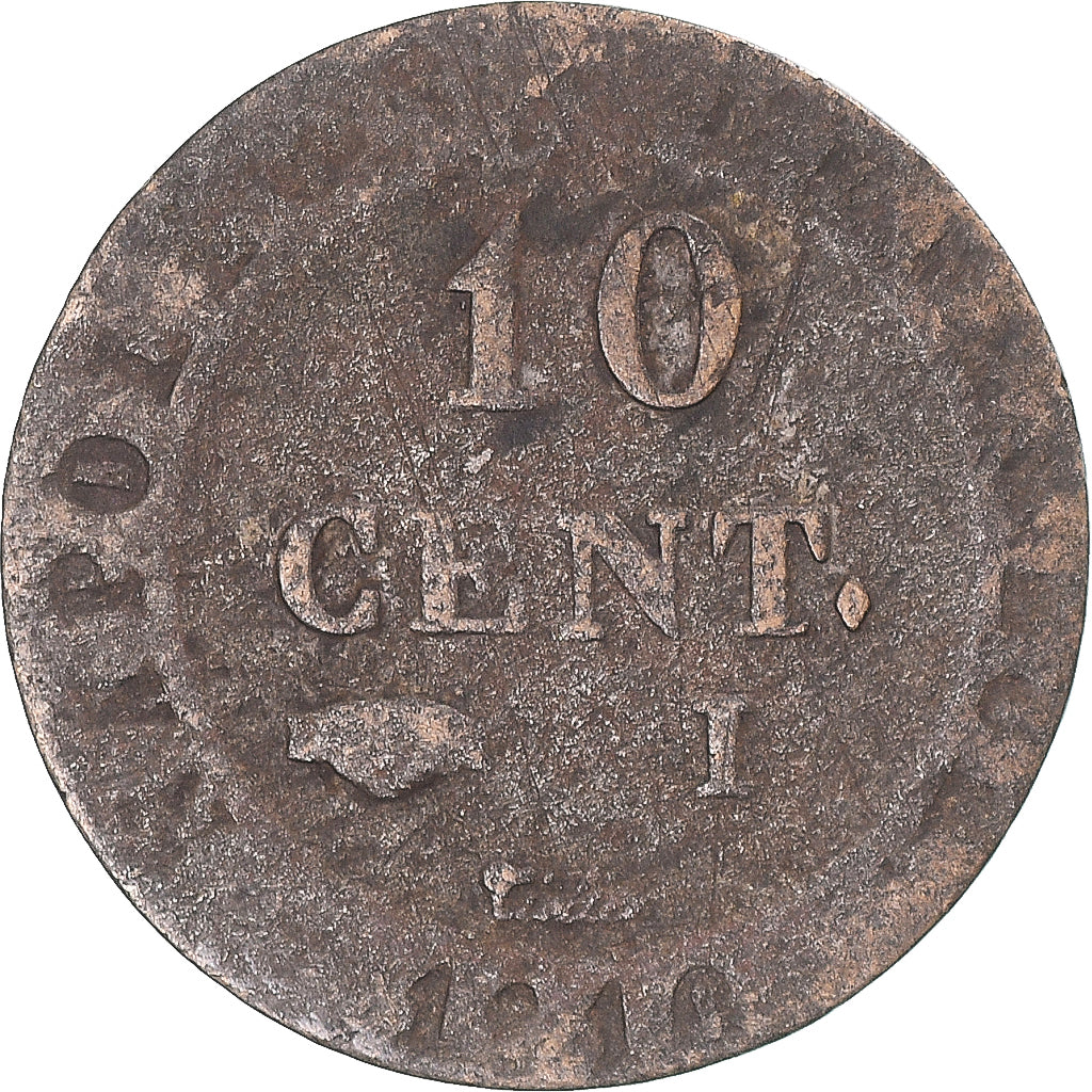 Moneta, Francia, Napoleon I, 10 Centimes, Limoges, MB, Biglione, Gadoury:190