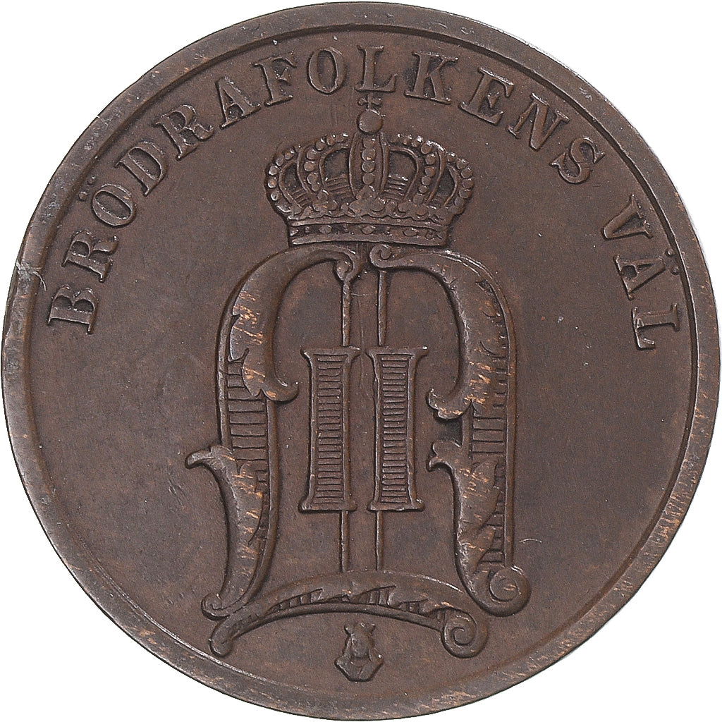 Coin, Sweden, Oscar II, 2 Öre, 1902, AU(50-53), Bronze, KM:746