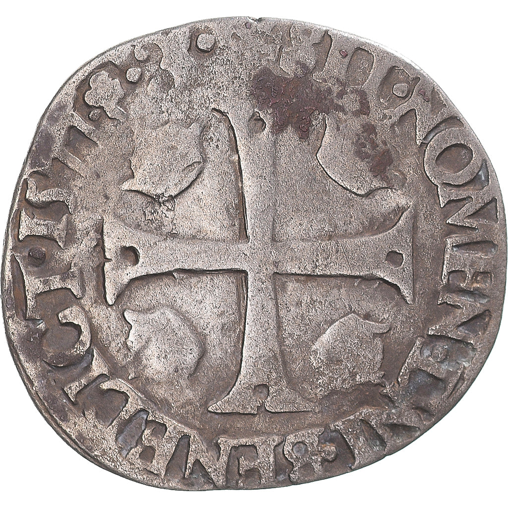 Monnaie, France, Henri III, Douzain aux deux H, 1577, Dijon, TB+, Argent