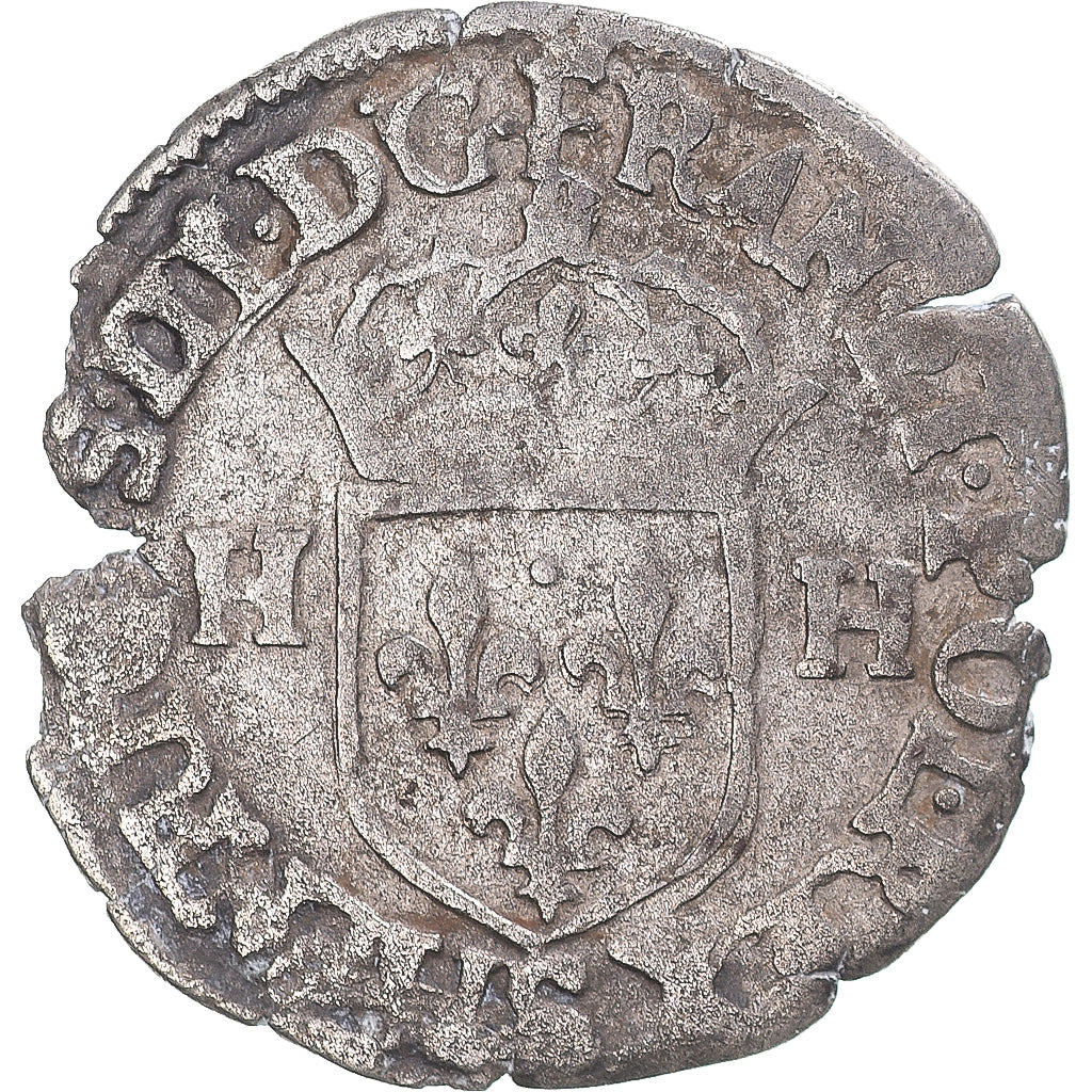 Moneta, Francia, Henri III, Douzain aux deux H, 1588, Troyes, BB, Argento