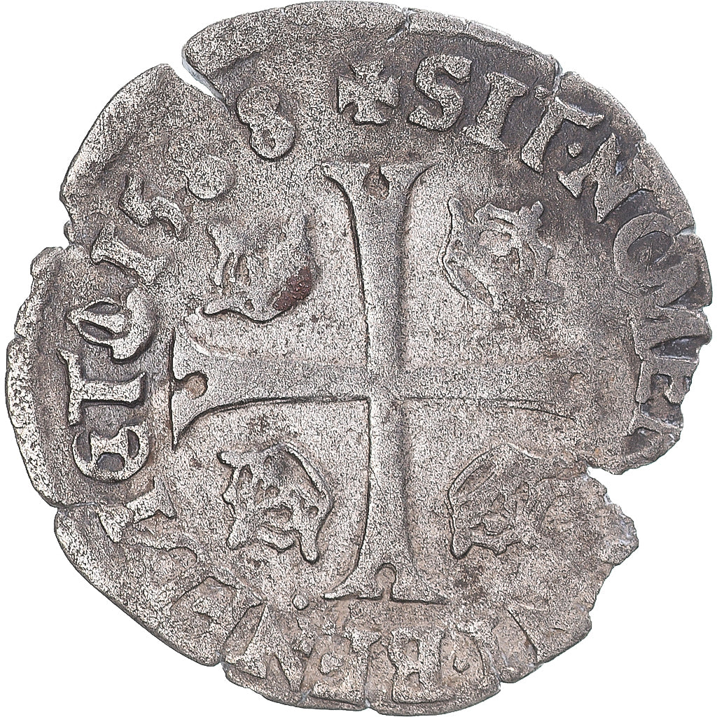Moneta, Francia, Henri III, Douzain aux deux H, 1588, Troyes, BB, Argento