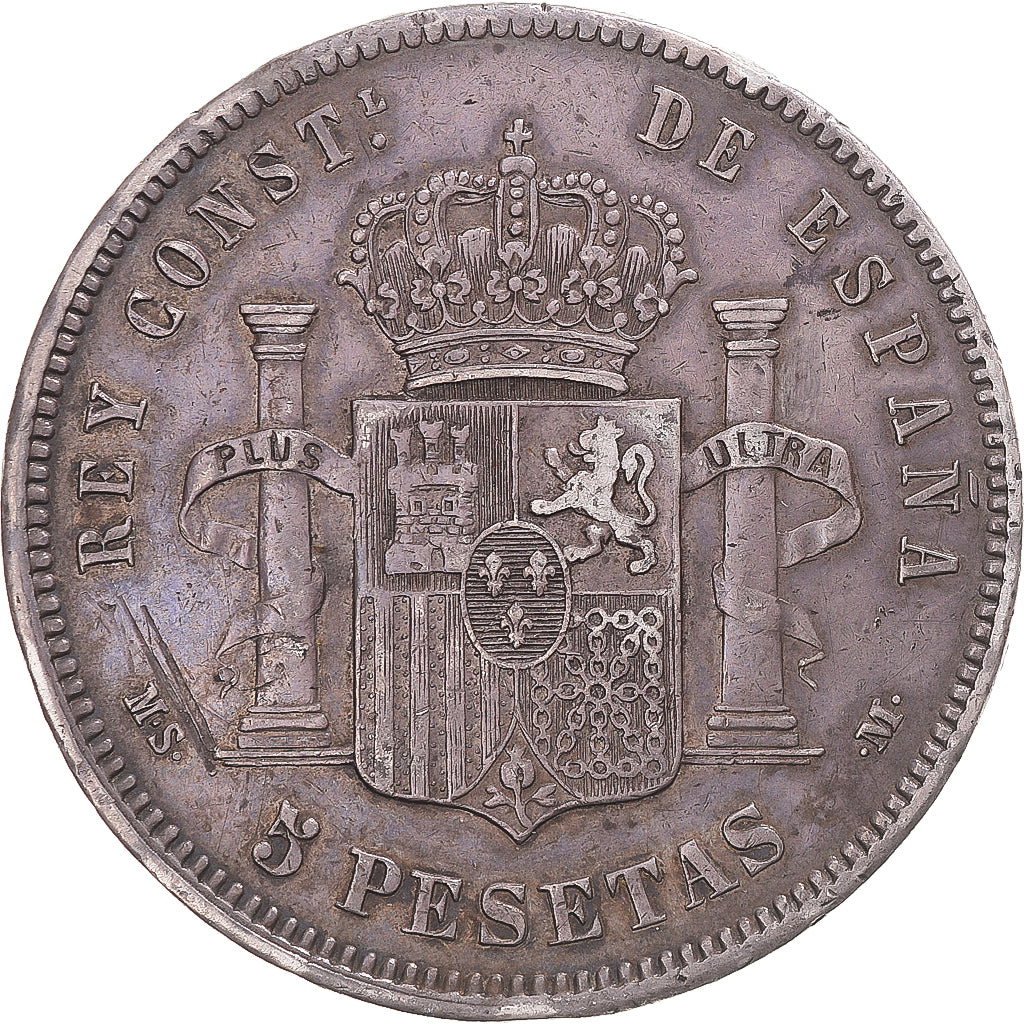 Moneda, España, Alfonso XII, 5 Pesetas, 1883, Madrid, MBC, Plata, KM:688