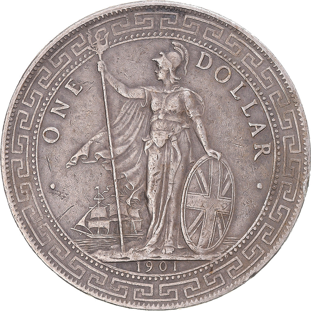 Coin, Great Britain, Dollar, 1901, Bombay, EF(40-45), Silver, KM:T5