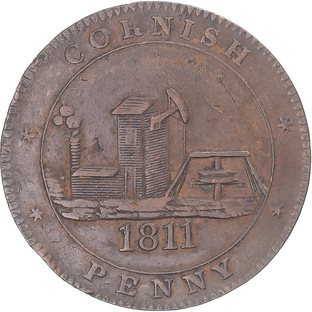 United Kingdom, Cornish Penny, 1811, EF(40-45), Copper