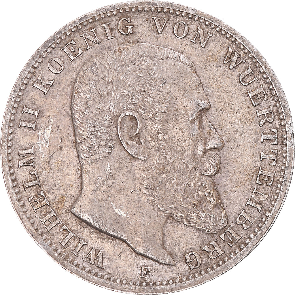 Monnaie, Etats allemands, WURTTEMBERG, Wilhelm II, 3 Mark, 1914, Freudenstadt
