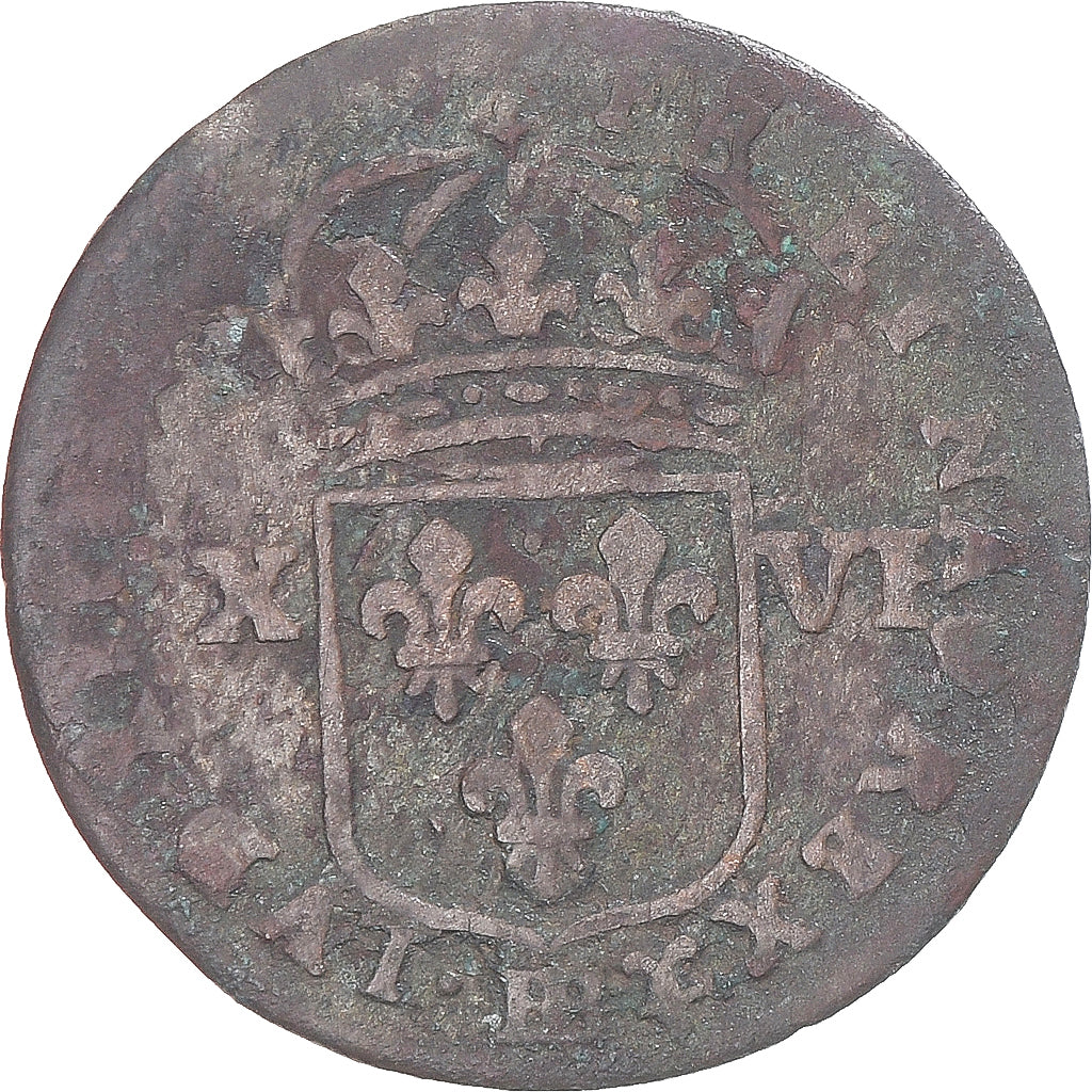 Moeda, França, Louis XIV, XVI Deniers de Strasbourg, 1707, Strasbourg