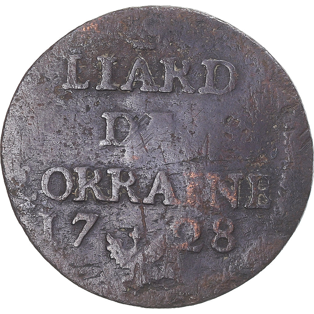 Munten, Duitse staten, LORRAINE, Leopold Joseph, Liard, 1728, Nancy, ZG+, Koper
