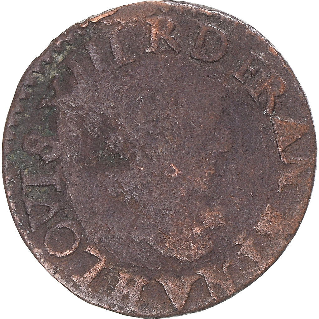 Munten, Frankrijk, Louis XIII, Double Tournois, 1638, La Rochelle, FR, Koper