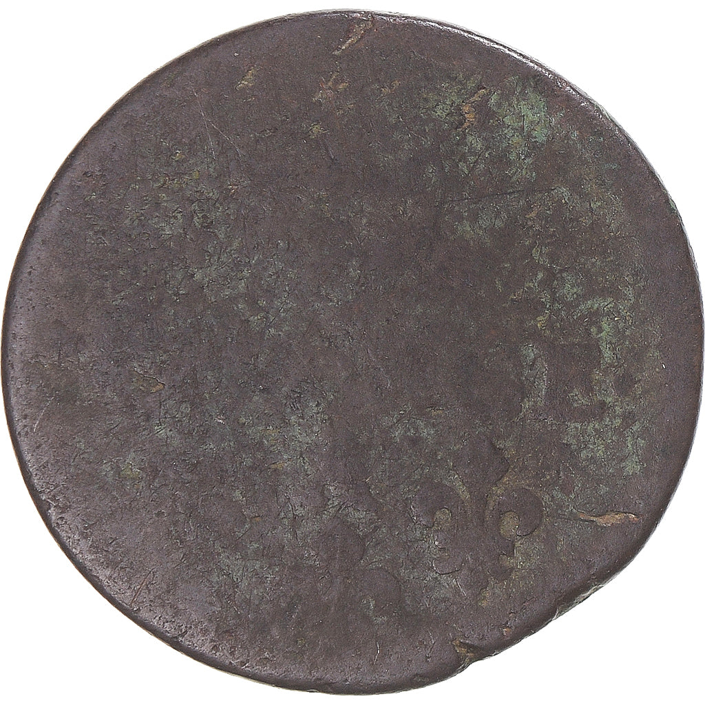 Moeda, França, Louis XIV, Liard de France, Corbeil, F(12-15), Cobre, Gadoury:80