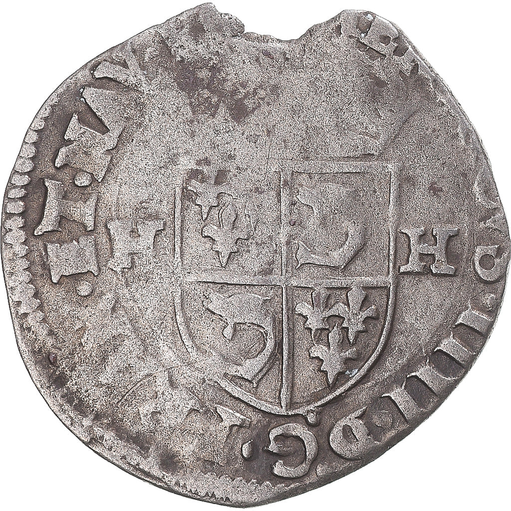 Münze, Frankreich, Henri IV, Douzain du Dauphiné aux 2 H, 1593, Grenoble, S+