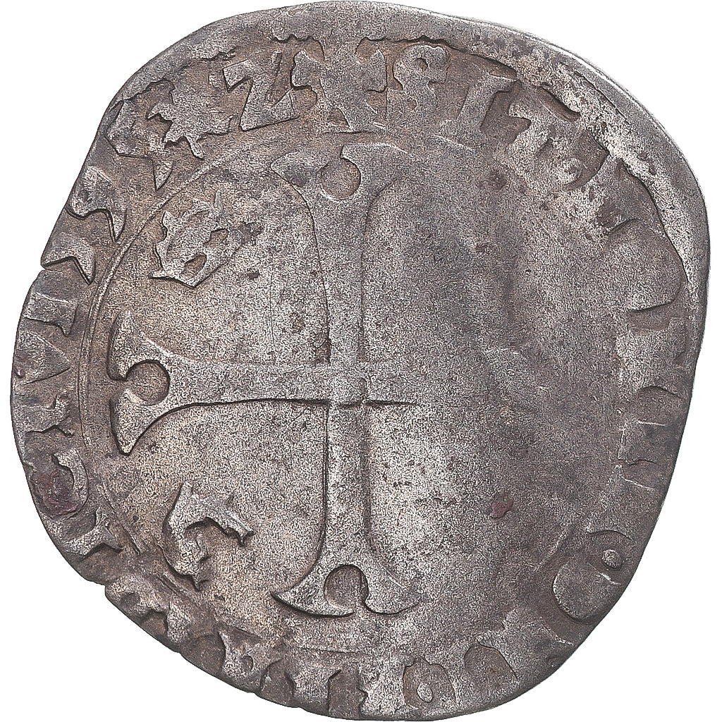 Moeda, França, Henri IV, Douzain du Dauphiné aux 2 H, 1595, Grenoble