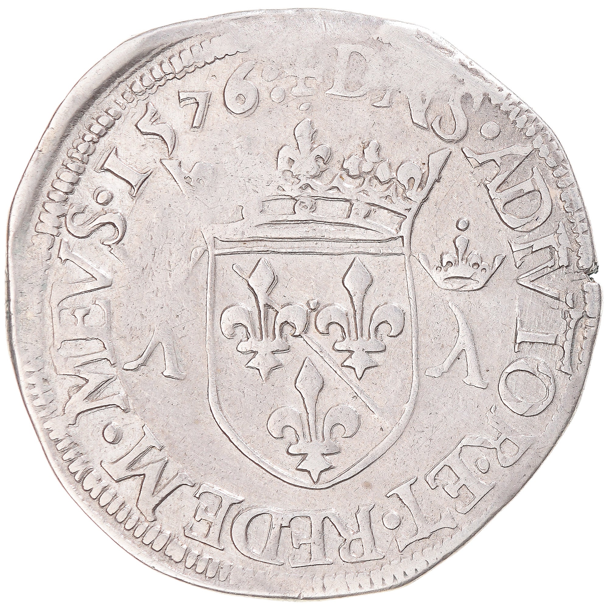 Munten, Vorstendom Dombes, Louis II de Montpensier, Teston, 1576, Trévoux, FR+