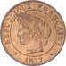 Moneta, Francja, Cérès, Centime, 1877, Paris, MS(63), Brązowy, KM:826.1