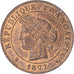 Moeda, França, Cérès, Centime, 1877, Paris, MS(63), Bronze, KM:826.1