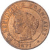 Moeda, França, Cérès, Centime, 1877, Paris, MS(63), Bronze, KM:826.1
