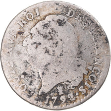 Coin, France, Louis XVI, 15 sols françois, 1792 / AN 4, Limoges, VF(20-25)